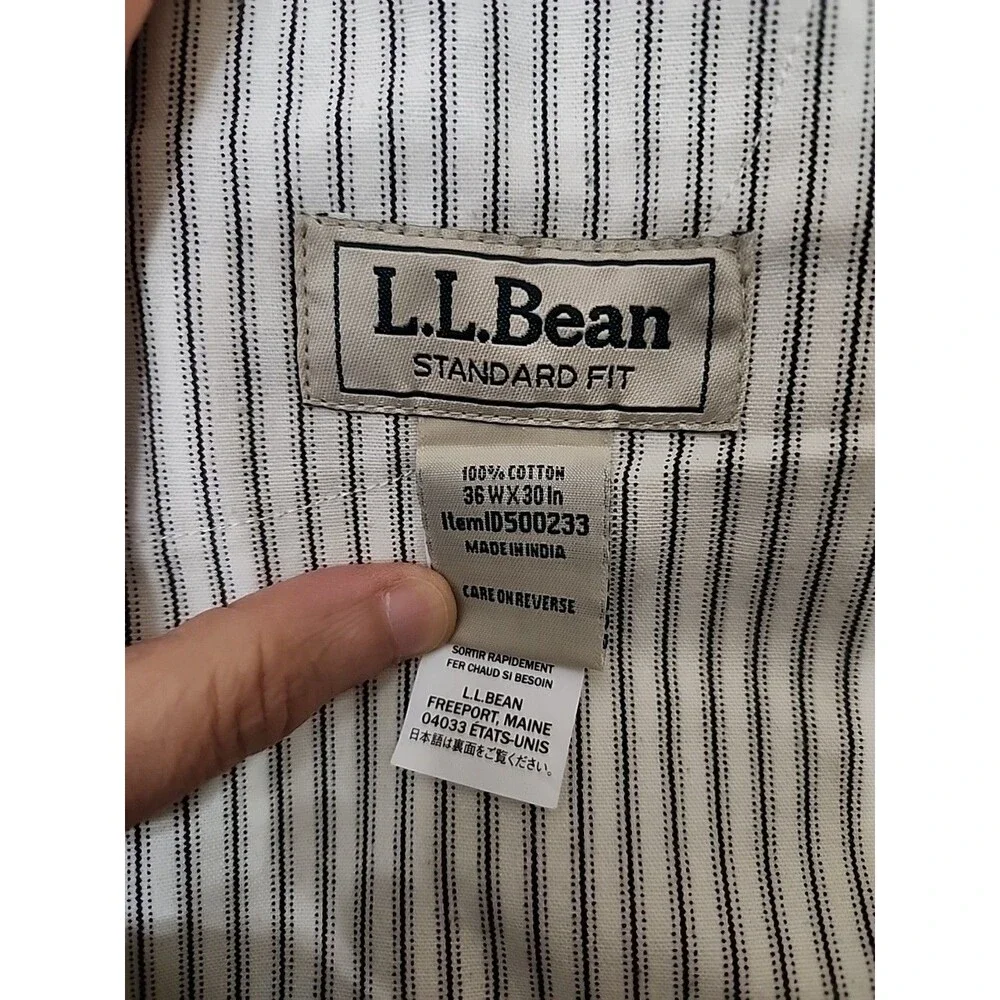 LL Bean Lakewashed Khaki Pants Men 36x30 Khaki Straight Leg NEW_9